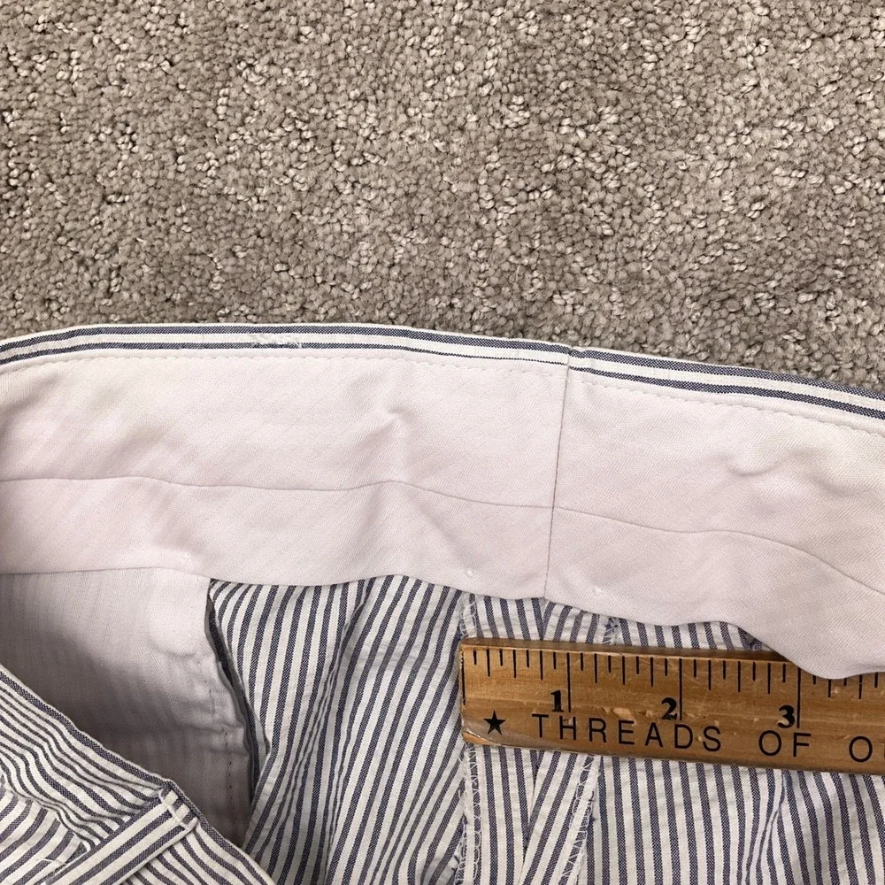 Jos A Bank Suit Mens 44R Blue White Seersucker 2-Pc Cotton